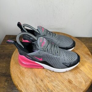 Nike Air Max 270 GS Gray Pink Running Shoes Sneakers Womens Size 5.5